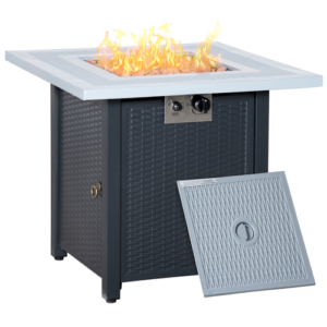 Square Propane Gas Fire Pit Table