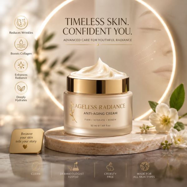 Ageless Radiance Anti-Aging Face Cream 50ml Premium Skincare Moisturizer