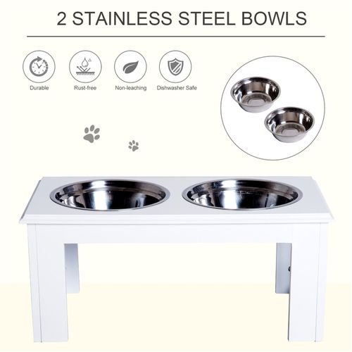 Elevated Pet Feeder with 2 Stainless Steel Bowls – Raised Dog & Cat Feeding Station