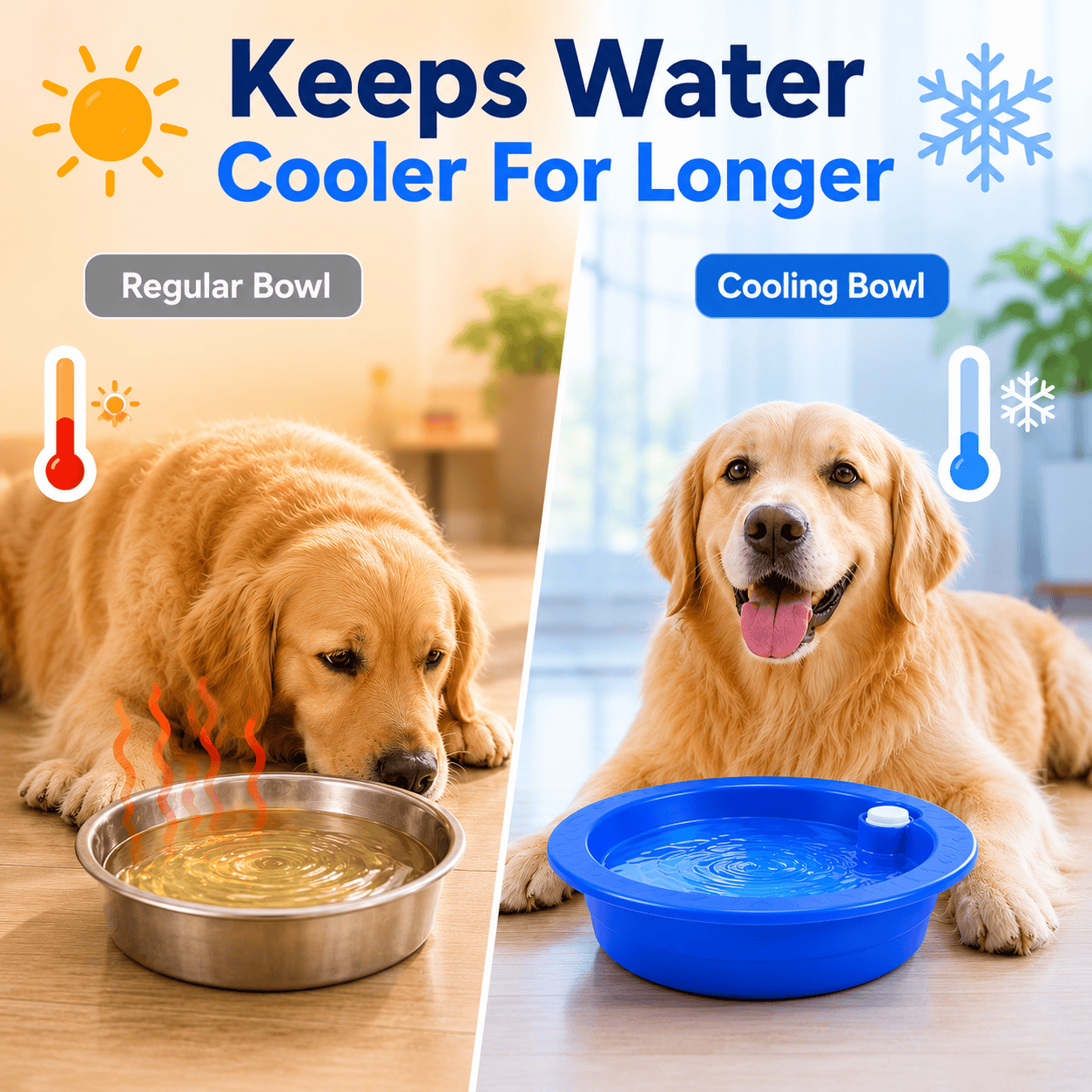Pet Cooling Water Bowl for Dogs & Cats – Freeze-Activated Hydration Dish