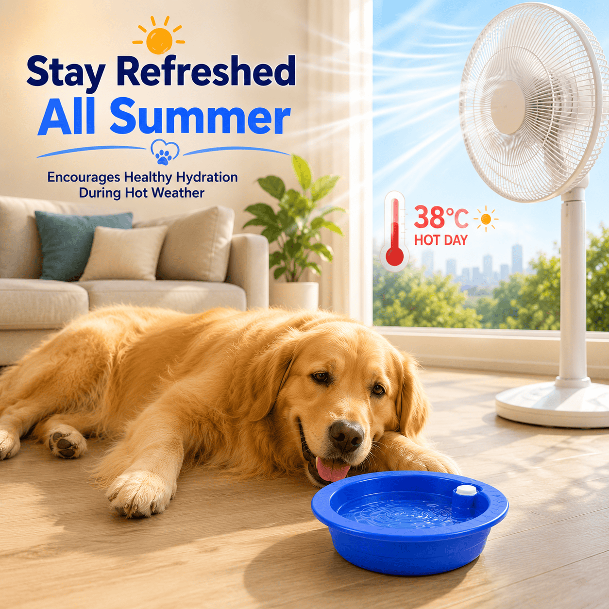 Pet Cooling Water Bowl for Dogs & Cats – Freeze-Activated Hydration Dish