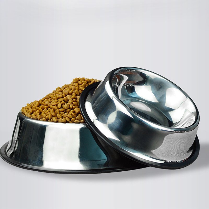 Stainless Steel Dog & Cat Feeding Bowl – Non-Slip Pet Food & Water Bowl 18cm