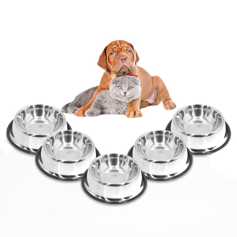 Stainless Steel Dog & Cat Feeding Bowl – Non-Slip Pet Food & Water Bowl 18cm