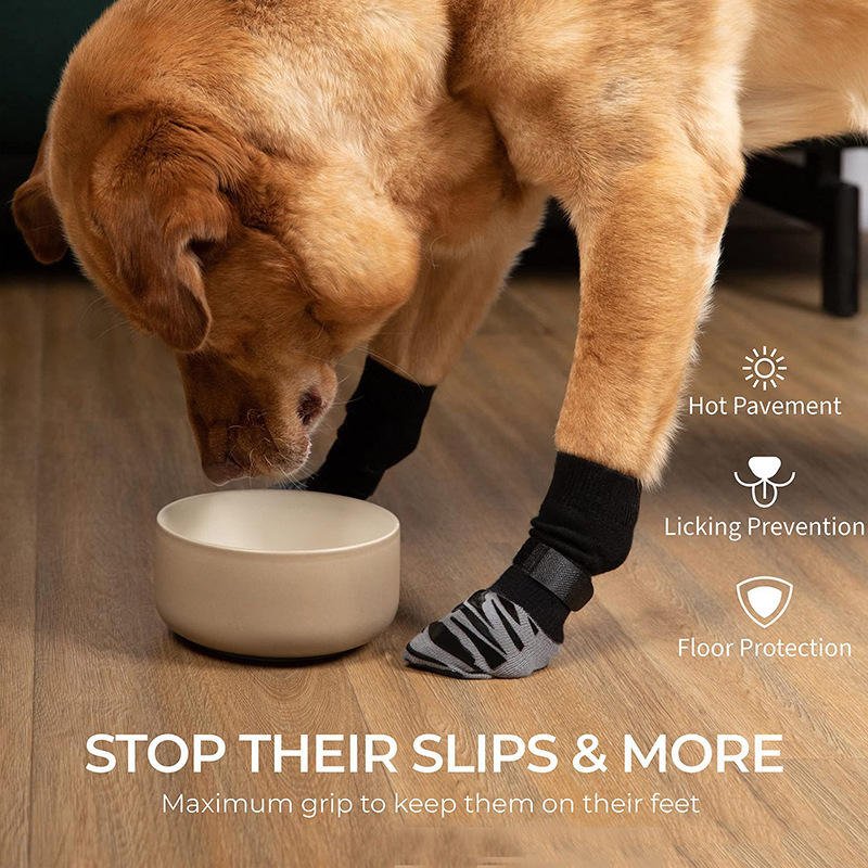 Premium Design Dog Socks for Large Dogs -Extra Grip for Maximum Floor Protection -Adjustable Straps for Comfort & Stability