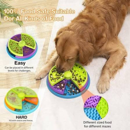 Pet Puzzle Plastic Slow Feeder Dog Interactive Toy Anti-Choking Multi-Zone Food Hiding Training Dish Supplies